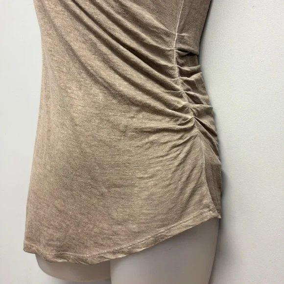 Helmut Lang Asymmetrical Side Ruched Cowl Neck Top Size P - Picture 4 of 11